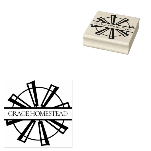 Windmill Homestead Farmers Market Naam toevoegen Rubberstempel (Gestempeld)