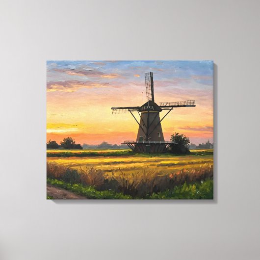Windmill In The Countryside Canvas Afdruk (Voorkant)