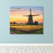 Windmill In The Countryside Canvas Afdruk (Insitu (Houten vloer))