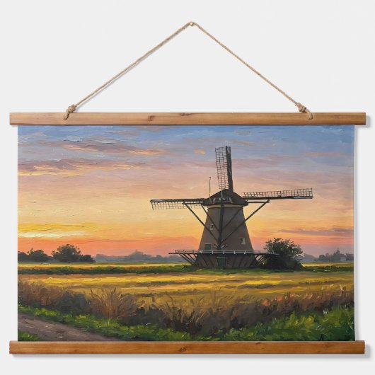 Windmill In The Countryside Hangend Wandkleed (Voorkant)