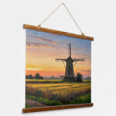 Windmill In The Countryside Hangend Wandkleed (Gebogen)