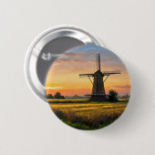 Windmill In The Countryside Ronde Button 5,7 Cm (Voorkant /achterkant)