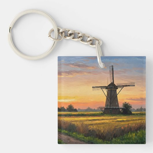 Windmill In The Countryside Sleutelhanger (Voorkant)