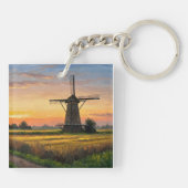 Windmill In The Countryside Sleutelhanger (Achterkant)