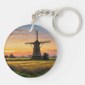 Windmill In The Countryside Sleutelhanger (Achterkant)