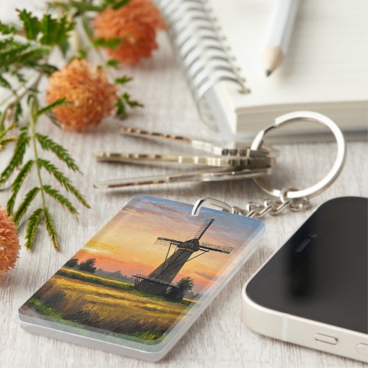 Windmill In The Countryside Sleutelhanger (Voorkant Rechts)