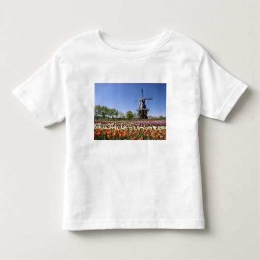 Windmill Island park met tulpen in bloei Kinder Shirts (Voorkant)