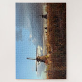 Windmill Kinderdijk Nederland Schilderachtig Legpuzzel (Verticaal)