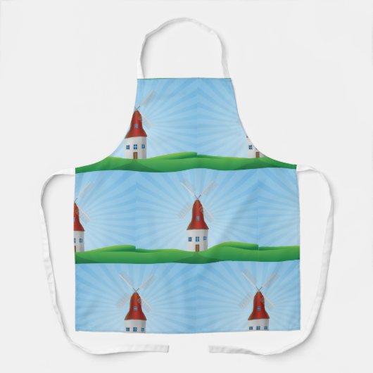 Windmill Landscape Green Hills Schort (Voorkant)