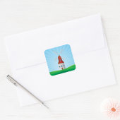Windmill Landscape Green Hills Vierkante Sticker
