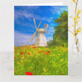 Windmill Meadow Art Kaart (Gele Bloem)