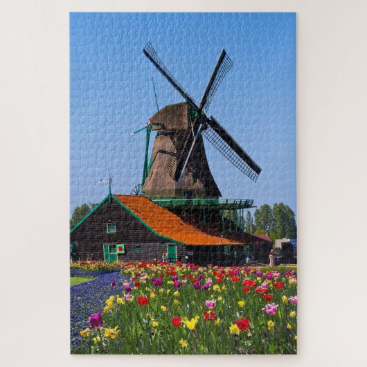Windmill Nederland Tulip Garden Europe Legpuzzel (Verticaal)