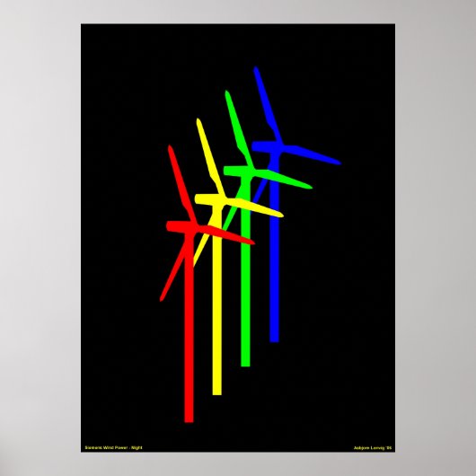 Windmill Night - Siemens Wind Power Poster (Voorkant)