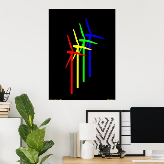 Windmill Night - Siemens Wind Power Poster (Thuiskantoor)