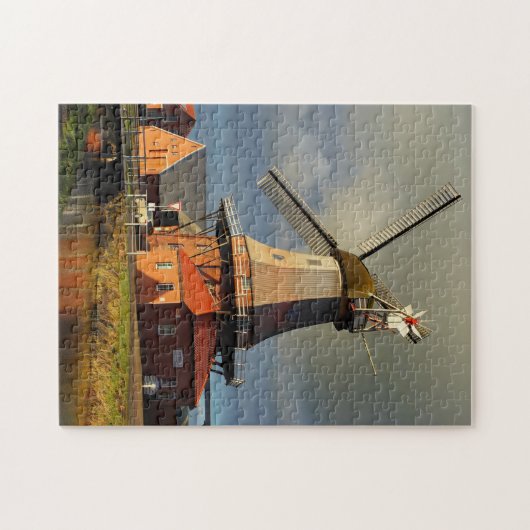 Windmill Ostfriesland Dutch Grind Grain Legpuzzel (Horizontaal)