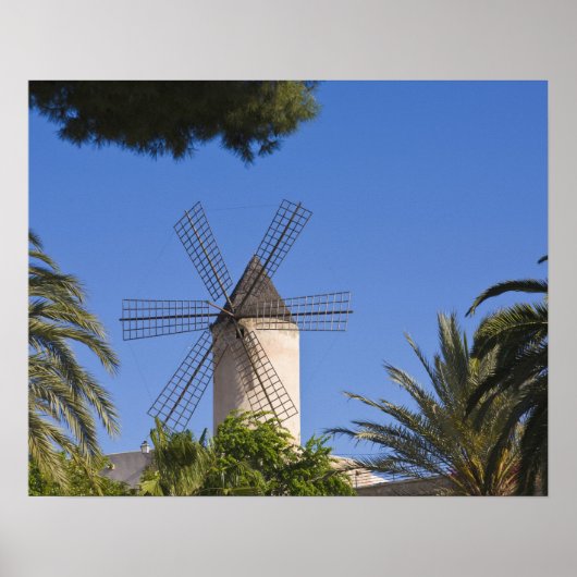 Windmill, Palma, Mallorca, Spanje Poster (Voorkant)