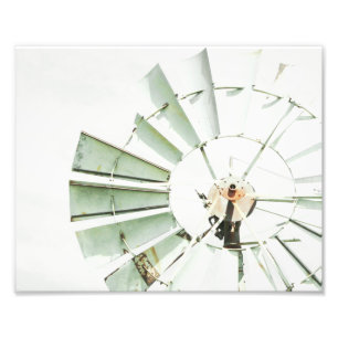 Windmill Power Farmhouse Rural Foto Afdruk