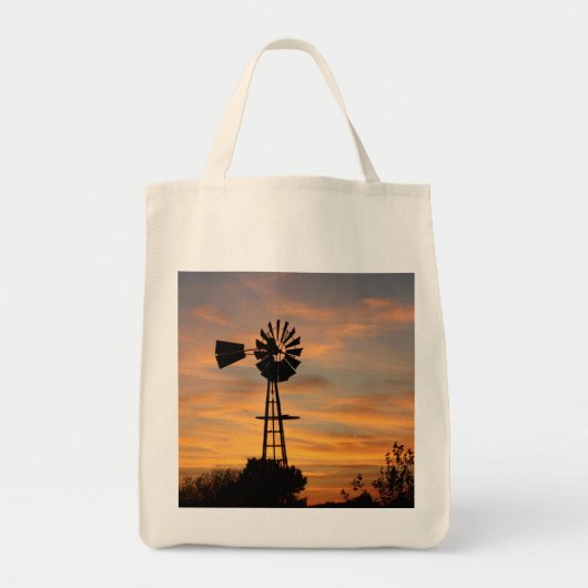 Windmill Silhouette GROCERY BAG Tote Bag (Voorkant)