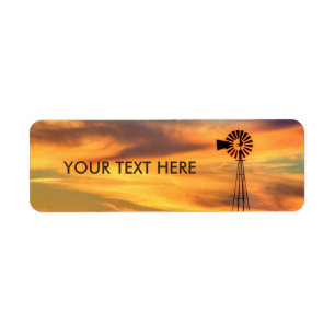 Windmill Silhouette op Sunset Labels