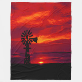 Windmill Sunset Fleece Deken