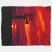 Windmill Sunset Fleece Deken (Voorkant (Horizontaal))