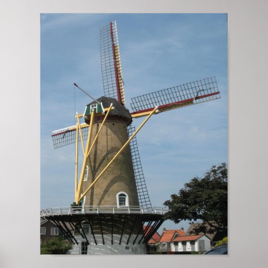 Windmill Westkapelle Zeeland Photo Poster (Voorkant)