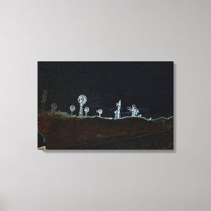 Windmill Windfarm Car Circa 1930 Foto Neon Canvas Afdruk