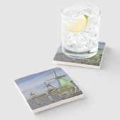 Windmill, Zaanse Schans, Holland, Nederland 2 Stenen Onderzetter (Zijkant)