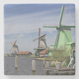 Windmill, Zaanse Schans, Holland, Nederland 2 Stenen Onderzetter