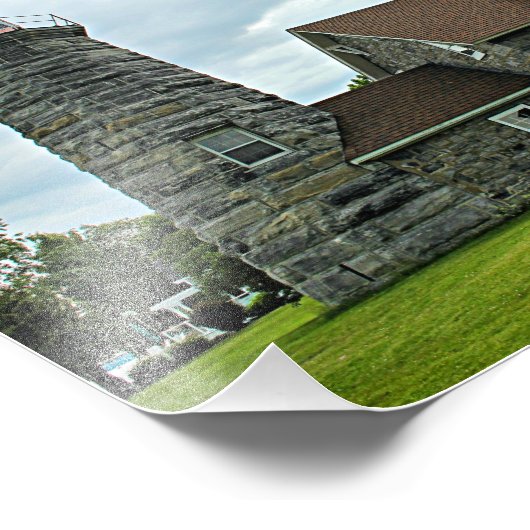 Windmillpuntvuurtoren, ChamPlain VT-foto Foto Afdruk (Hoek)