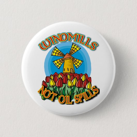 WindMills Geen olievlekken in shirten Ronde Button 5,7 Cm (Voorkant)