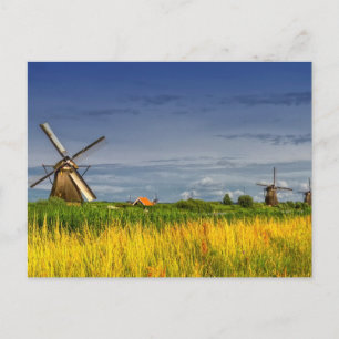 Windmills in Kinderdijk, Holland, Nederland Briefkaart