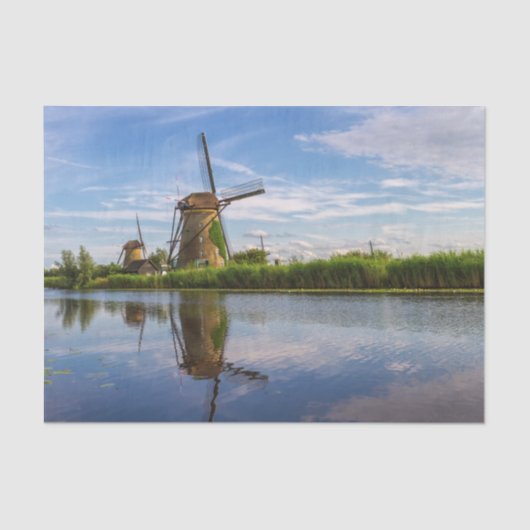 Windmills in Kinderdijk, Holland, Nederland Tissuepapier (Voorkant)