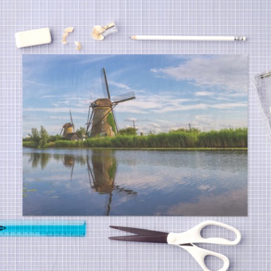 Windmills in Kinderdijk, Holland, Nederland Tissuepapier (Craft)