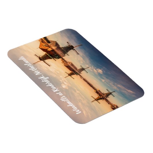 Windmills Kinderdijk Nederland gestileerd Magneet (Rechterzijde)