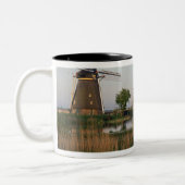 Windmills, Kinderdijk, Nederland Tweekleurige Koffiemok (Links)