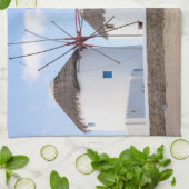 Windmills, Mykonos, Griekenland Theedoek (Gevouwen)