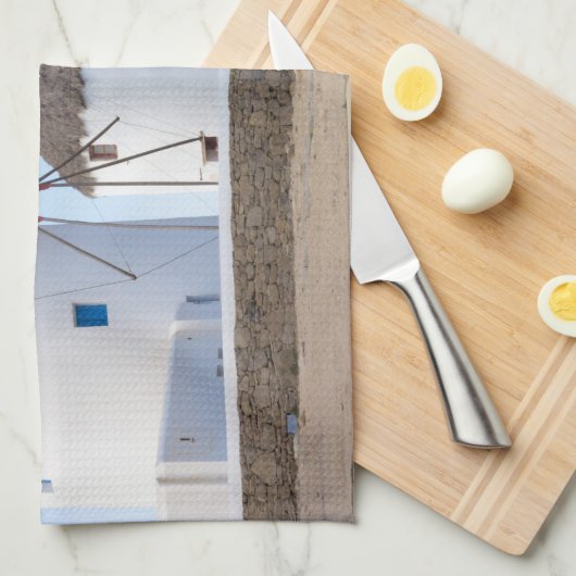 Windmills, Mykonos, Griekenland Theedoek (Quarter Fold)