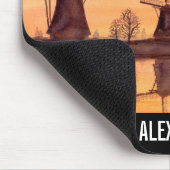 Windmills Sunset Holland Waterverf Painting Muismat (Hoek)