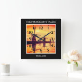 Windmills Sunset Kinderdijk - Waterverf verf Vierkante Klok (Huis)