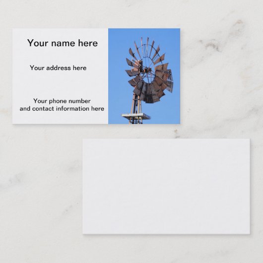 Windmolen 1 visitekaartje (Voorkant / Achterkant)
