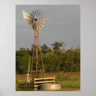 Windmolen 3 kleurenafdrukken poster