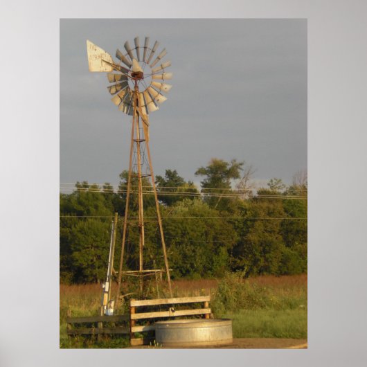 Windmolen 3 kleurenafdrukken poster (Voorkant)