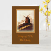 Windmolen 70e Verjaardag Kaart (Gele Bloem)