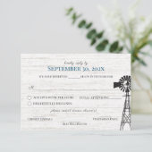 Windmolen Barn Wedding Reply Invitation Kaart (Staand voorkant)