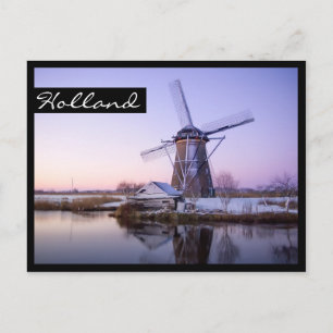 Windmolen bij koude zonsopgang, Holland lijst brie Briefkaart