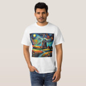 Windmolen bij nacht 2 t-shirt (Voorkant volledig)