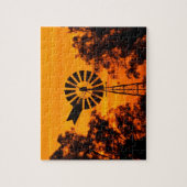 Windmolen bij zonsondergang, Australië Legpuzzel (Verticaal)