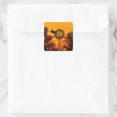 Windmolen bij zonsondergang, Australië Vierkante Sticker (Tas)