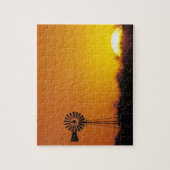 Windmolen bij zonsondergang, Sinton, Texas, USA Legpuzzel (Verticaal)